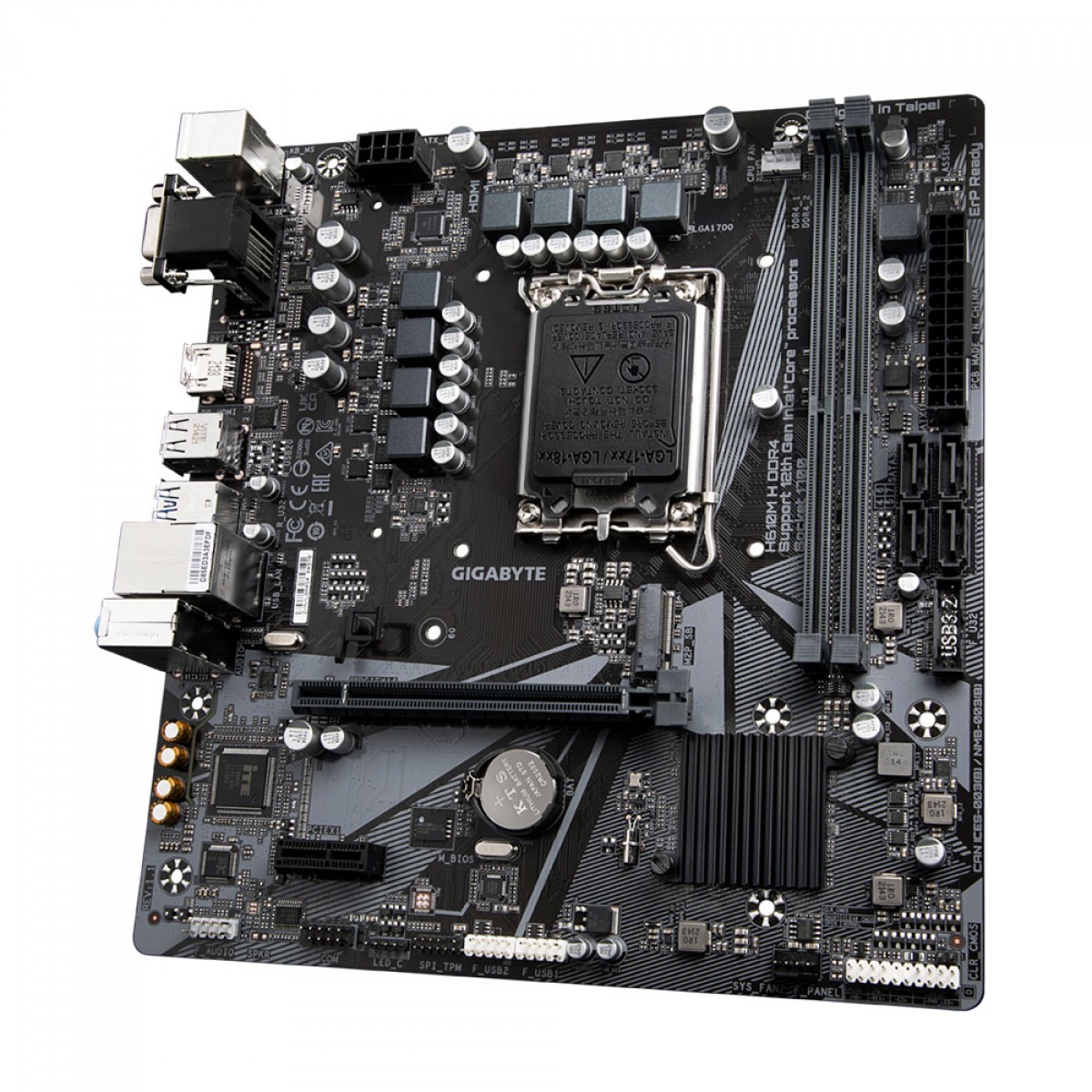 Placa Mãe Gigabyte H610M H DDR4, Chipset H610, Intel LGA 1700, mATX, DDR4