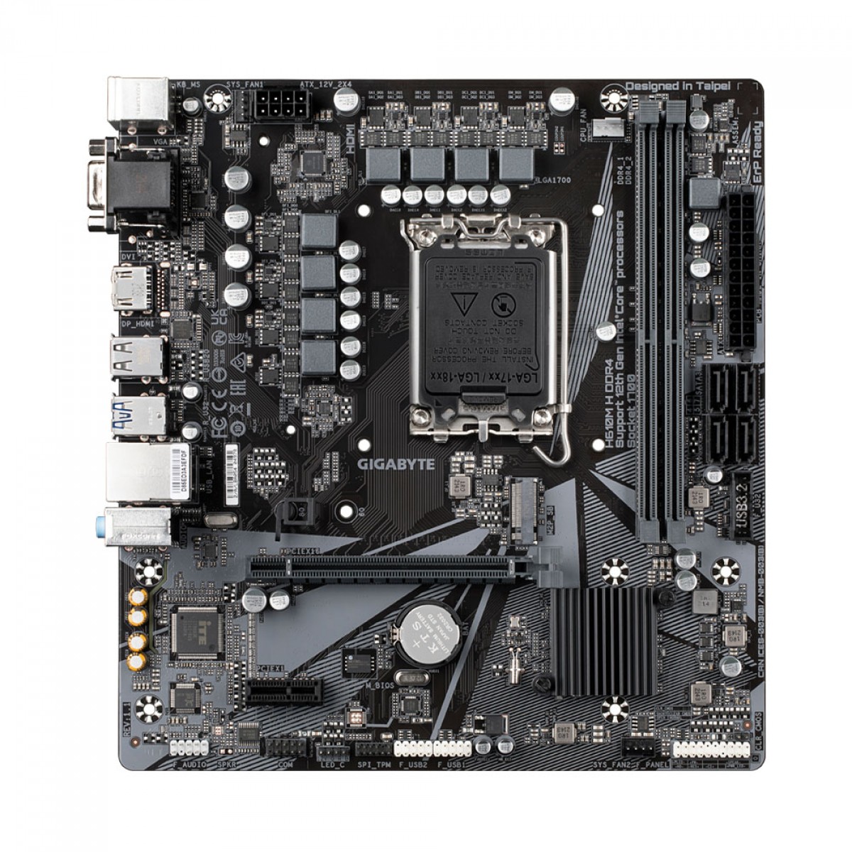 Placa Mãe Gigabyte H610M H DDR4, Chipset H610, Intel LGA 1700, mATX, DDR4
