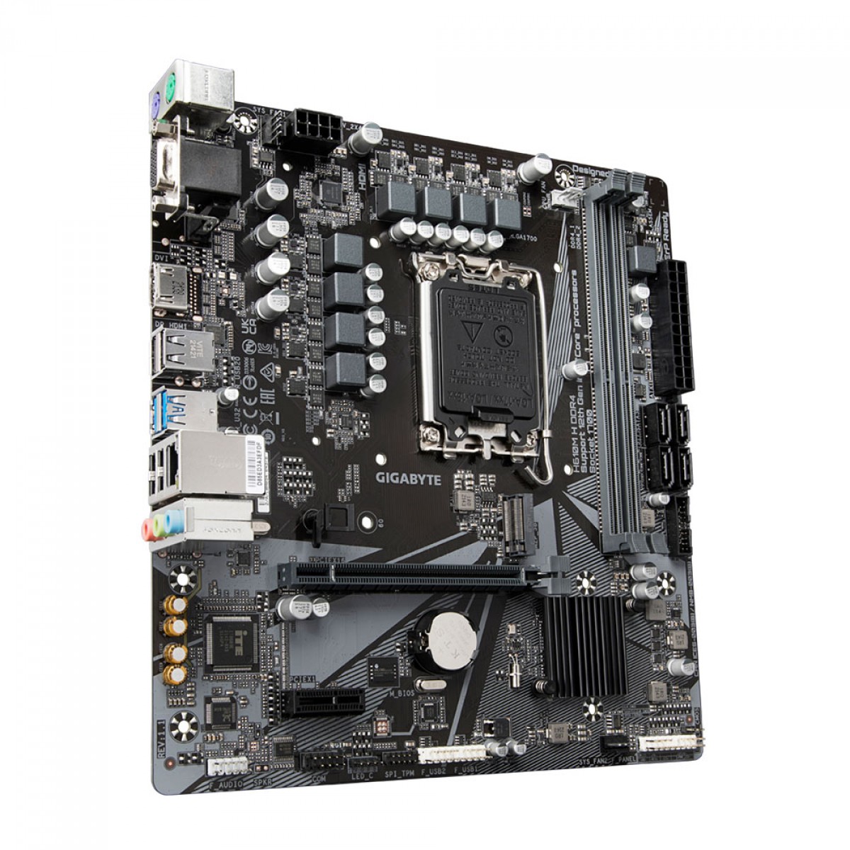 Placa Mãe Gigabyte H610M H DDR4, Chipset H610, Intel LGA 1700, mATX, DDR4
