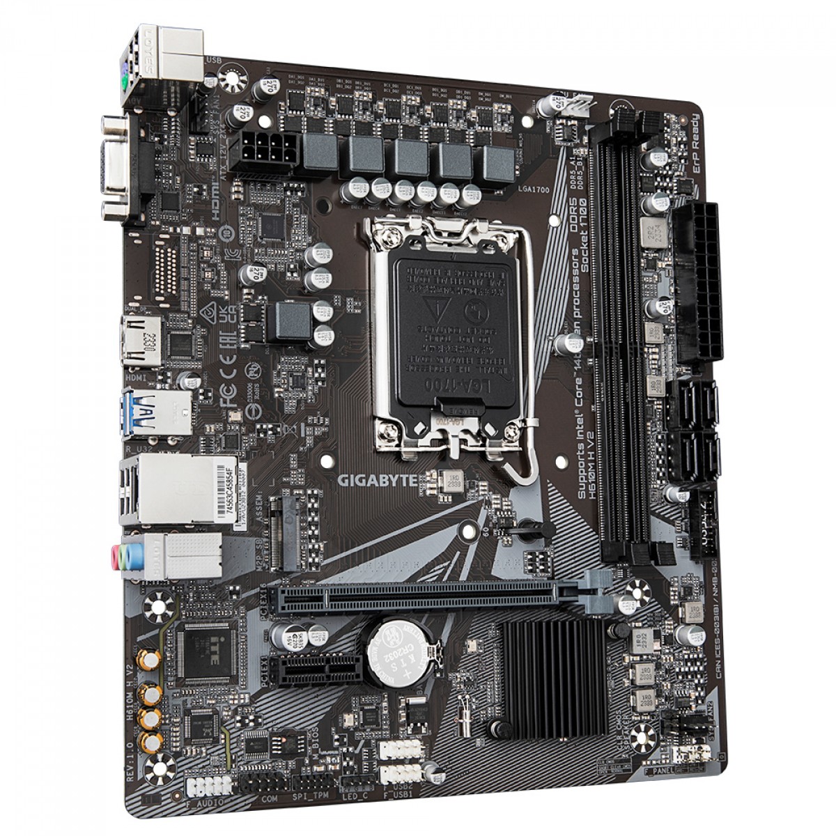 Placa Mãe Gigabyte H610M H V2, Chipset H610, Intel LGA 1700, mATX, DDR5