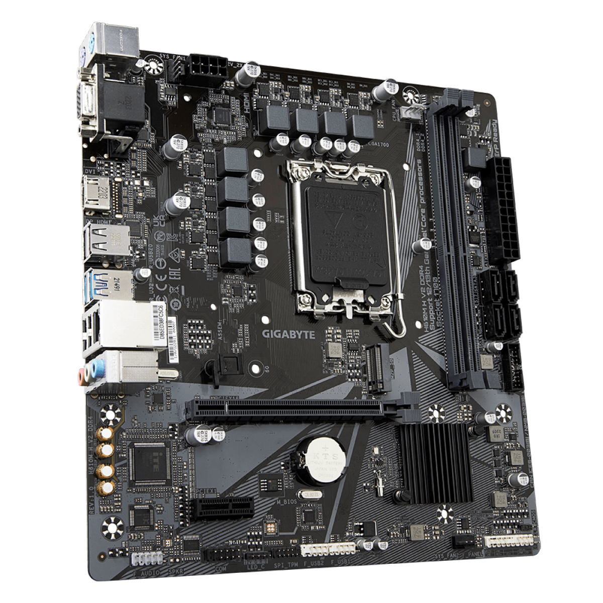 Placa Mãe Gigabyte H610M H V2 DDR4, Chipset H610, Intel LGA 1700, mATX, DDR4