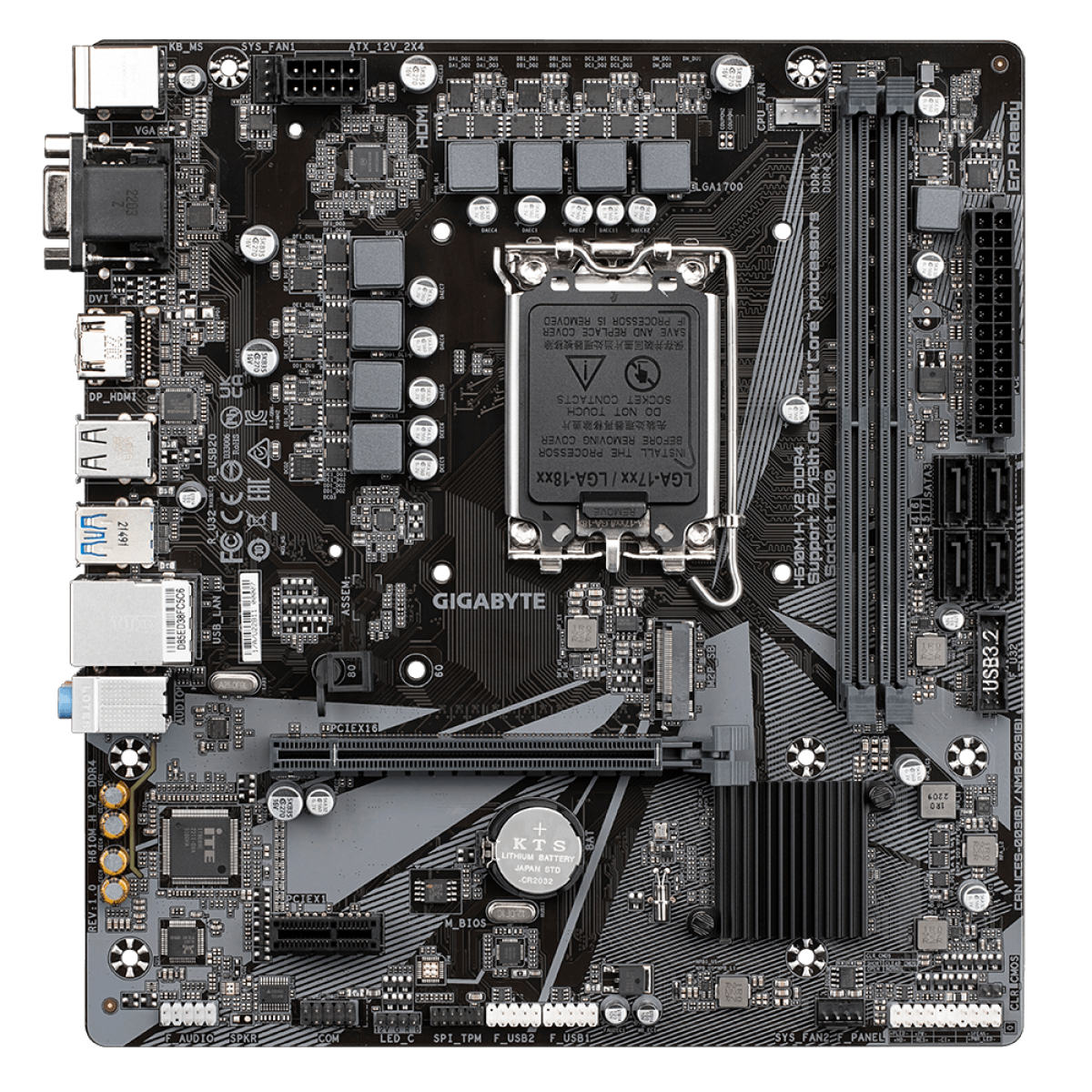 Placa Mãe Gigabyte H610M H V2 DDR4, Chipset H610, Intel LGA 1700, mATX, DDR4