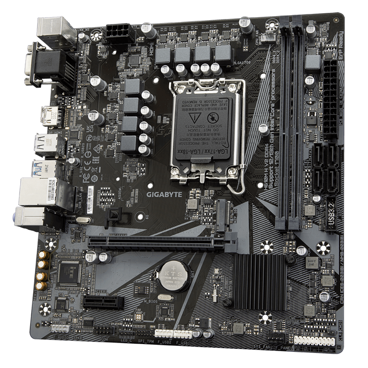 Placa Mãe Gigabyte H610M H V2 DDR4, Chipset H610, Intel LGA 1700, mATX, DDR4