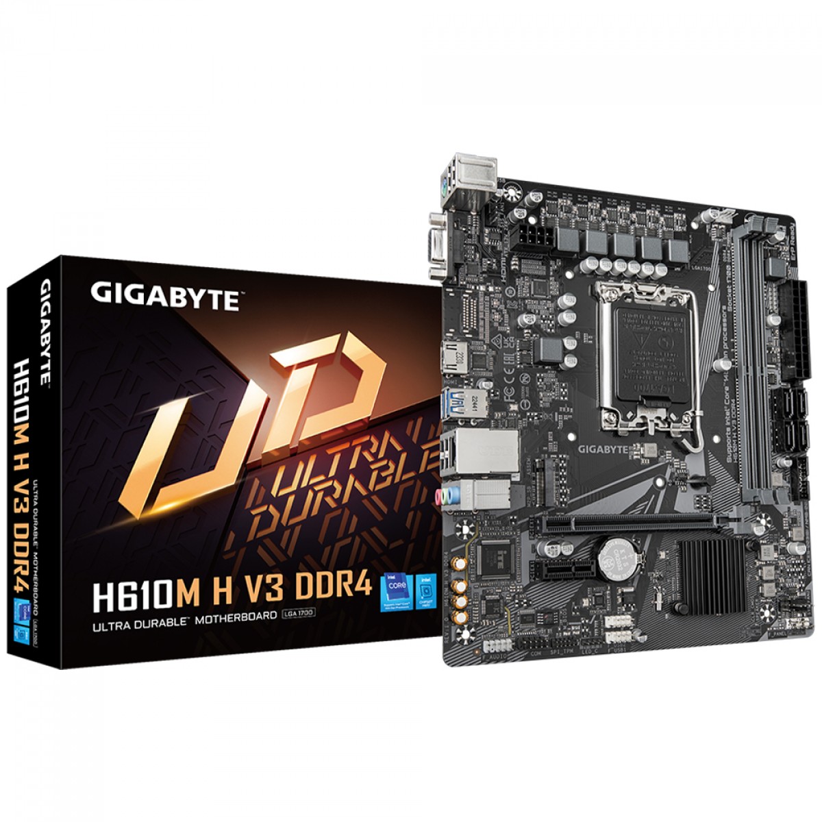 Placa Mãe Gigabyte H610M H V3, Chipset H610, Intel LGA 1700, mATX, DDR4