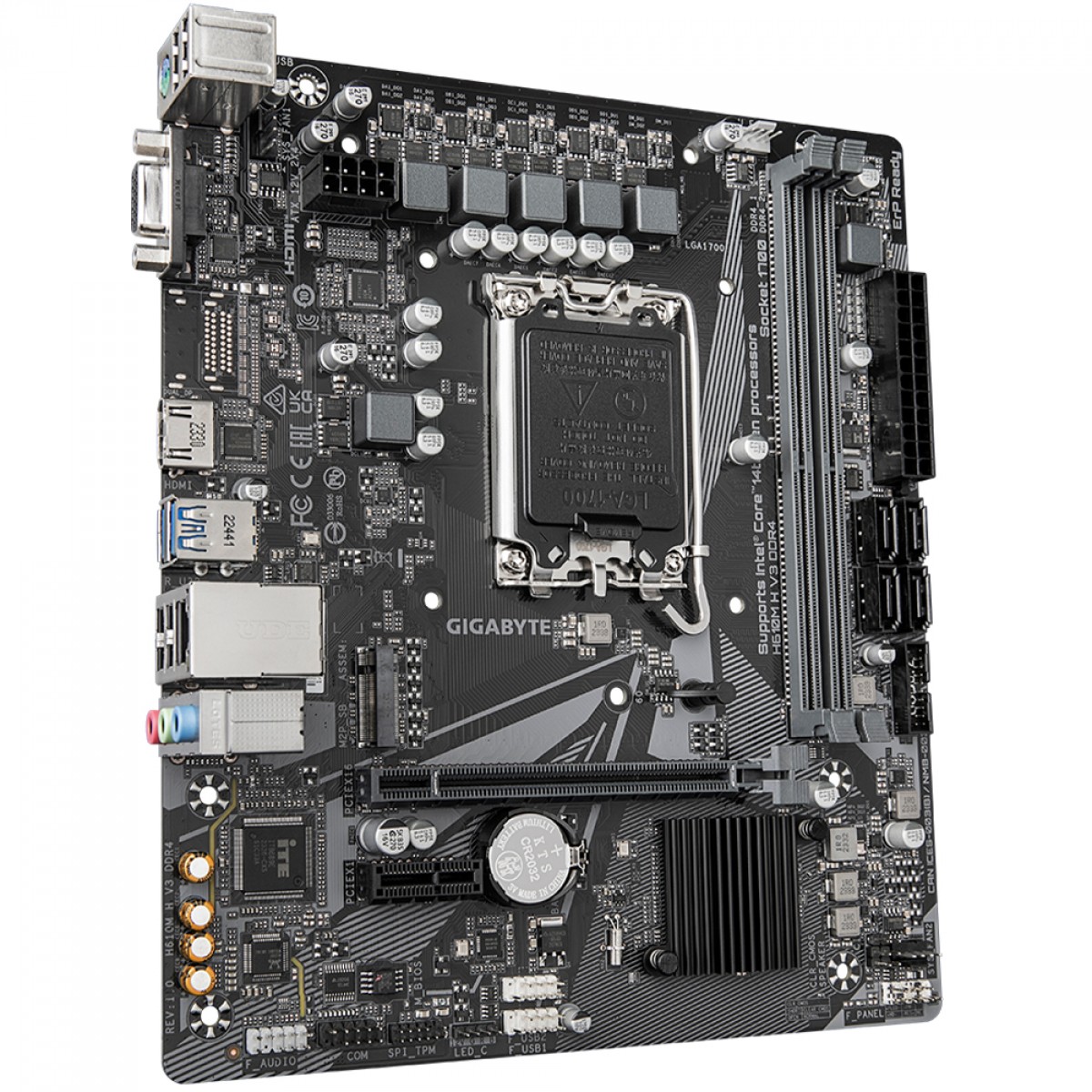 Placa Mãe Gigabyte H610M H V3, Chipset H610, Intel LGA 1700, mATX, DDR4