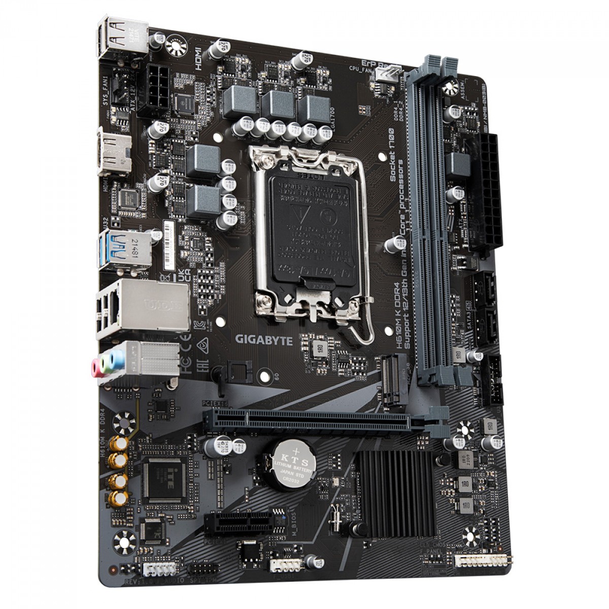 Placa Mãe Gigabyte H610M K DDR4, Chipset H610, Intel LGA 1700, mATX, DDR4
