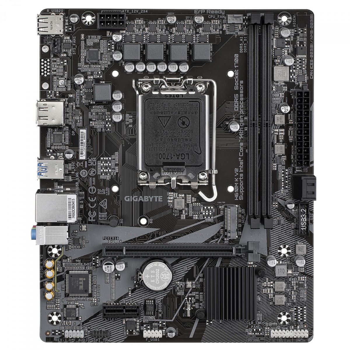 Placa Mãe Gigabyte H610M K V2, Chipset H610, Intel LGA 1700, M-ATX, DDR5