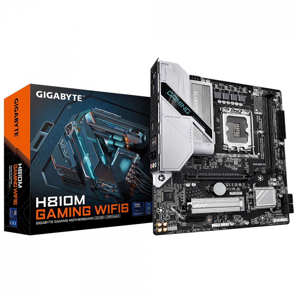 Placa Mãe Gigabyte H810M Gaming WiFi6, Chipset H810, Intel LGA 1851, mATX, DDR5