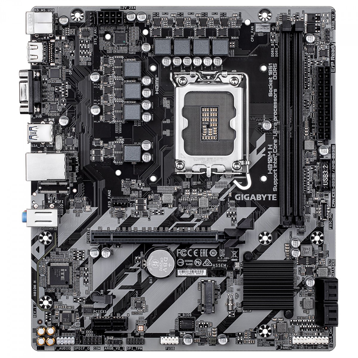 Placa Mãe Gigabyte H810M H, Chipset H810, Intel LGA 1851, mATX, DDR5
