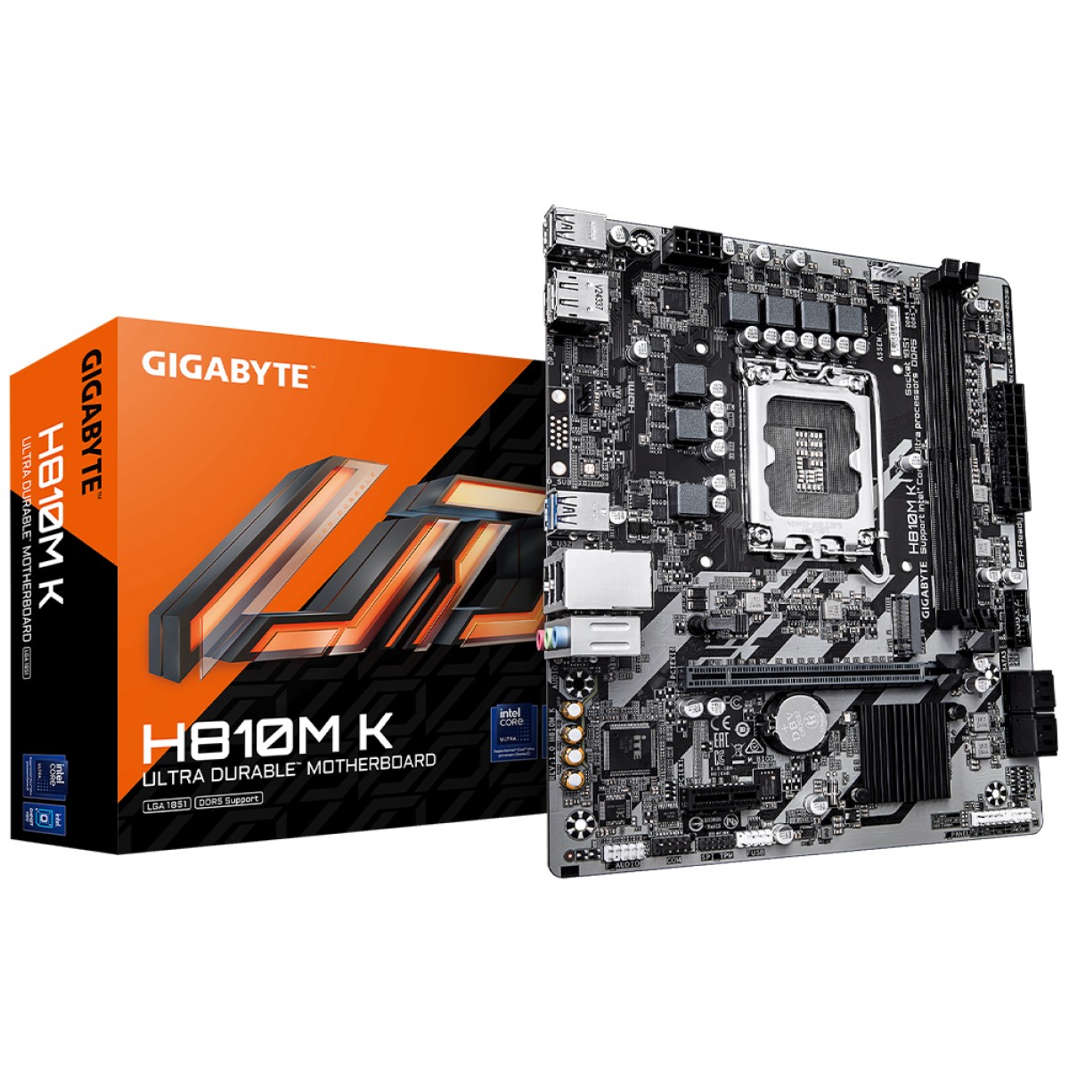 Placa Mãe Gigabyte H810M K, Chipset H810, Intel LGA 1851, mATX, DDR5
