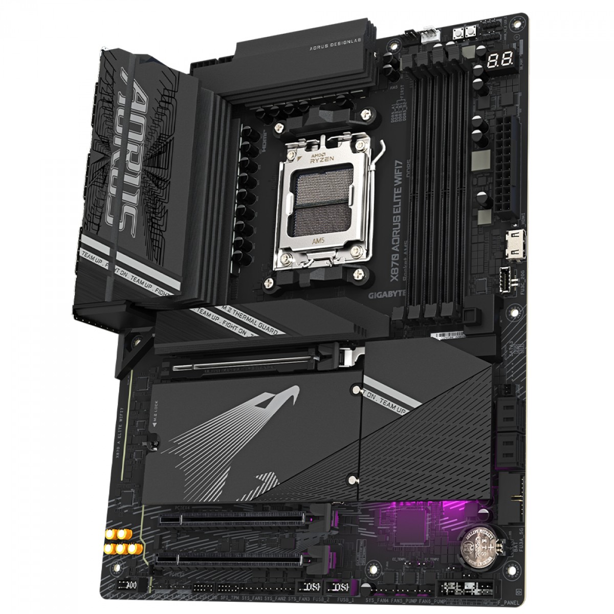 Placa Mãe Gigabyte X870 AORUS Elite WiFi7, Chipset X870, AMD AM5, ATX, DDR5