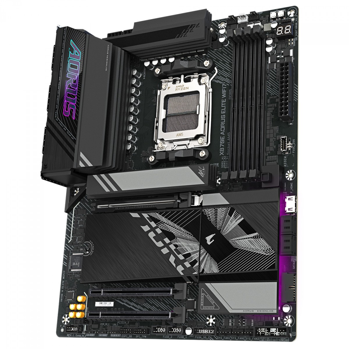 Placa Mãe Gigabyte X870E AORUS Elite WiFi7, Chipset X870E, AMD AM5, ATX, DDR5