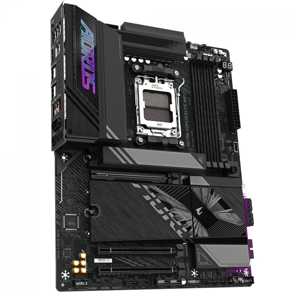 Placa Mãe Gigabyte X870E AORUS Elite WiFi7, Chipset X870E, AMD AM5, ATX, DDR5