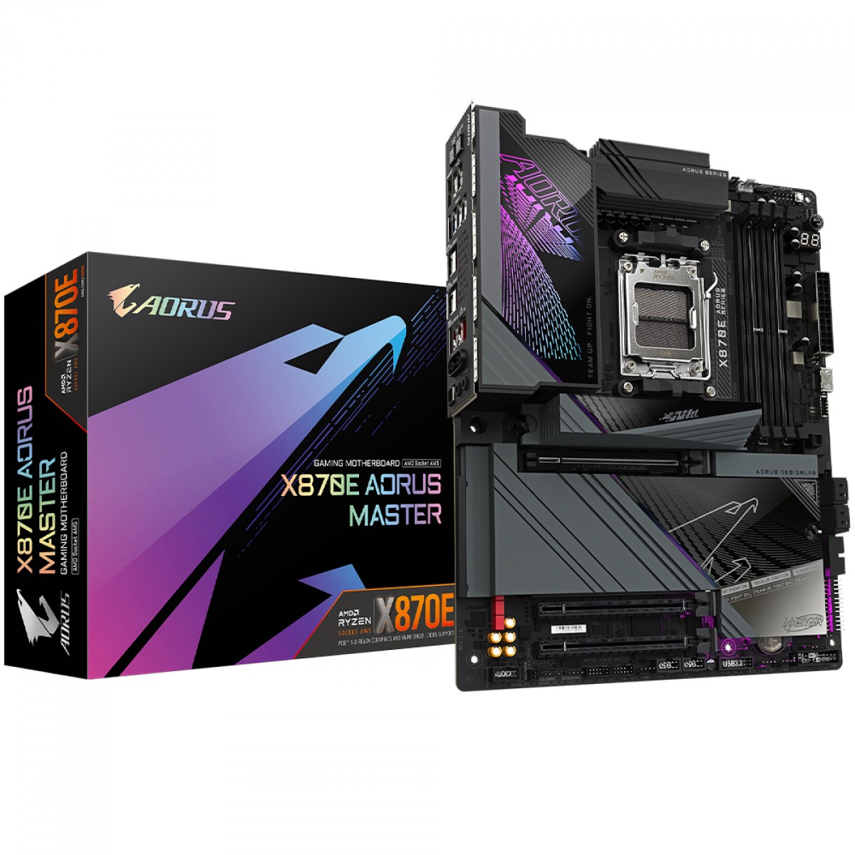 Placa Mãe Gigabyte X870E AORUS MASTER, Chipset X870E, WIFI 7, AMD AM5, ATX, DDR5