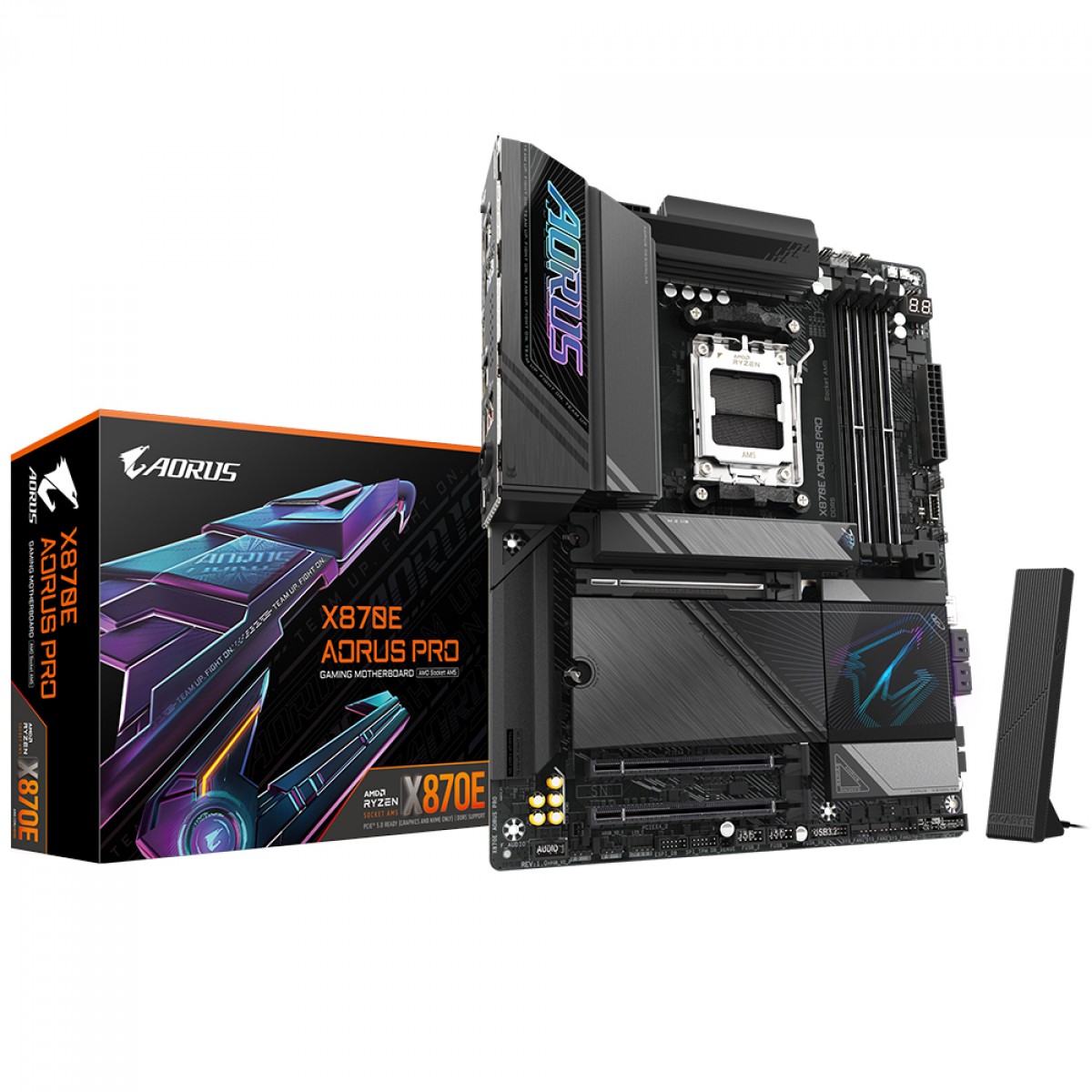 Placa Mãe Gigabyte X870E AORUS PRO, Chipset X870E, WIFI 7, AMD AM5, ATX, DDR5