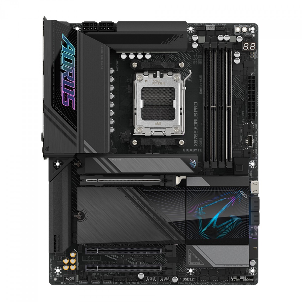 Placa Mãe Gigabyte X870E AORUS PRO, Chipset X870E, WIFI 7, AMD AM5, ATX, DDR5