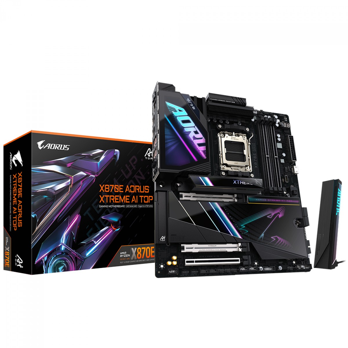 Placa Mãe Gigabyte X870E AORUS Xtreme AI TOP, WIFI7, Chipset X870E, AMD AM5, DDR5, E-ATX