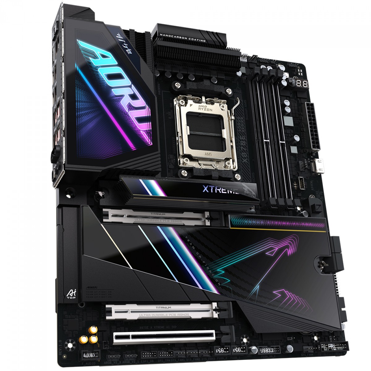 Placa Mãe Gigabyte X870E AORUS Xtreme AI TOP, WIFI7, Chipset X870E, AMD AM5, DDR5, E-ATX