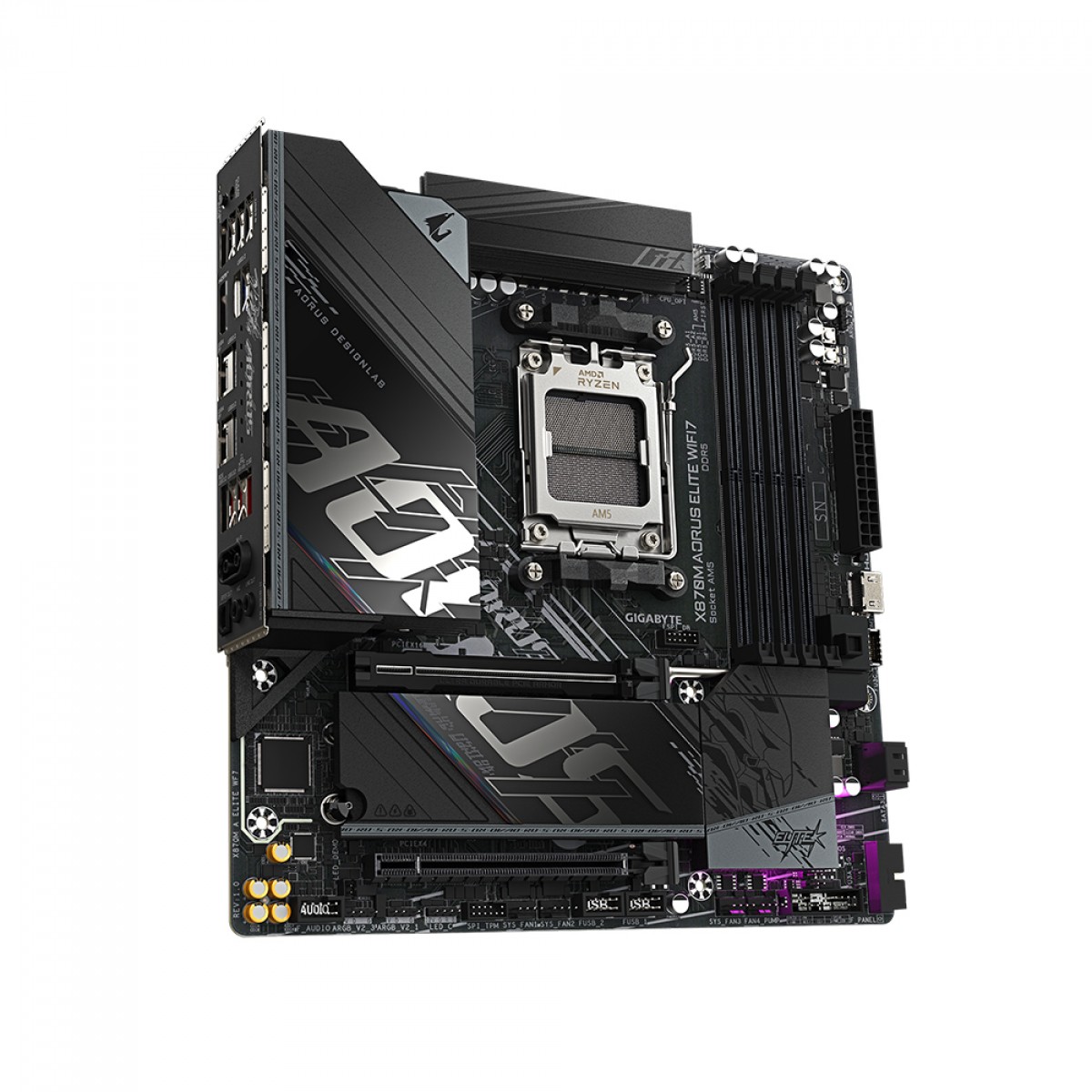 Placa Mãe Gigabyte X870M AORUS ELITE WIFI7, Chipset X870, AMD AM5, M-ATX, DDR5
