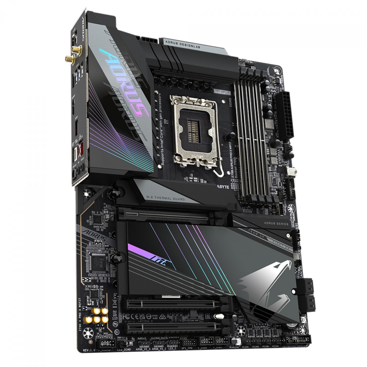 Placa Mãe Gigabyte Z790 AORUS PRO X WIFI7, Chipset Z790, WIFI, Intel LGA 1700, ATX, DDR5, Z790 A PRO X WIFI7