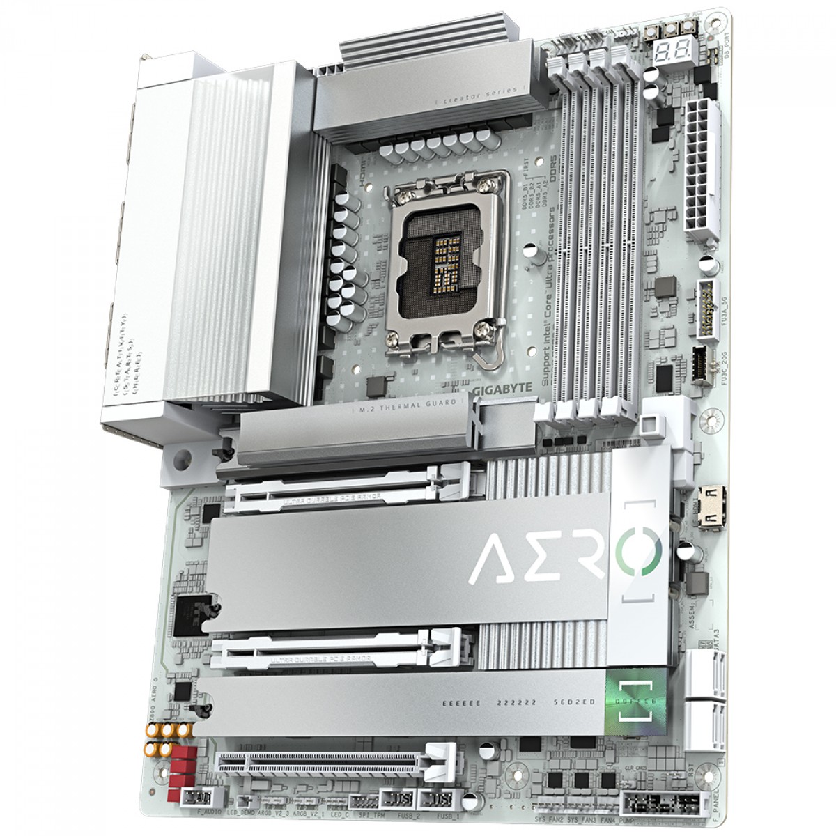 Placa Mãe Gigabyte Z890 AERO G, Chipset Z890, Intel LGA 1851, ATX, DDR5, Branco