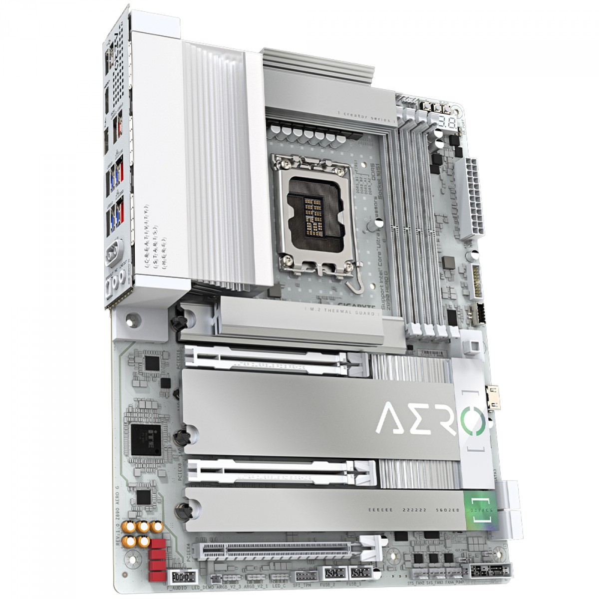 Placa Mãe Gigabyte Z890 AERO G, Chipset Z890, Intel LGA 1851, ATX, DDR5, Branco
