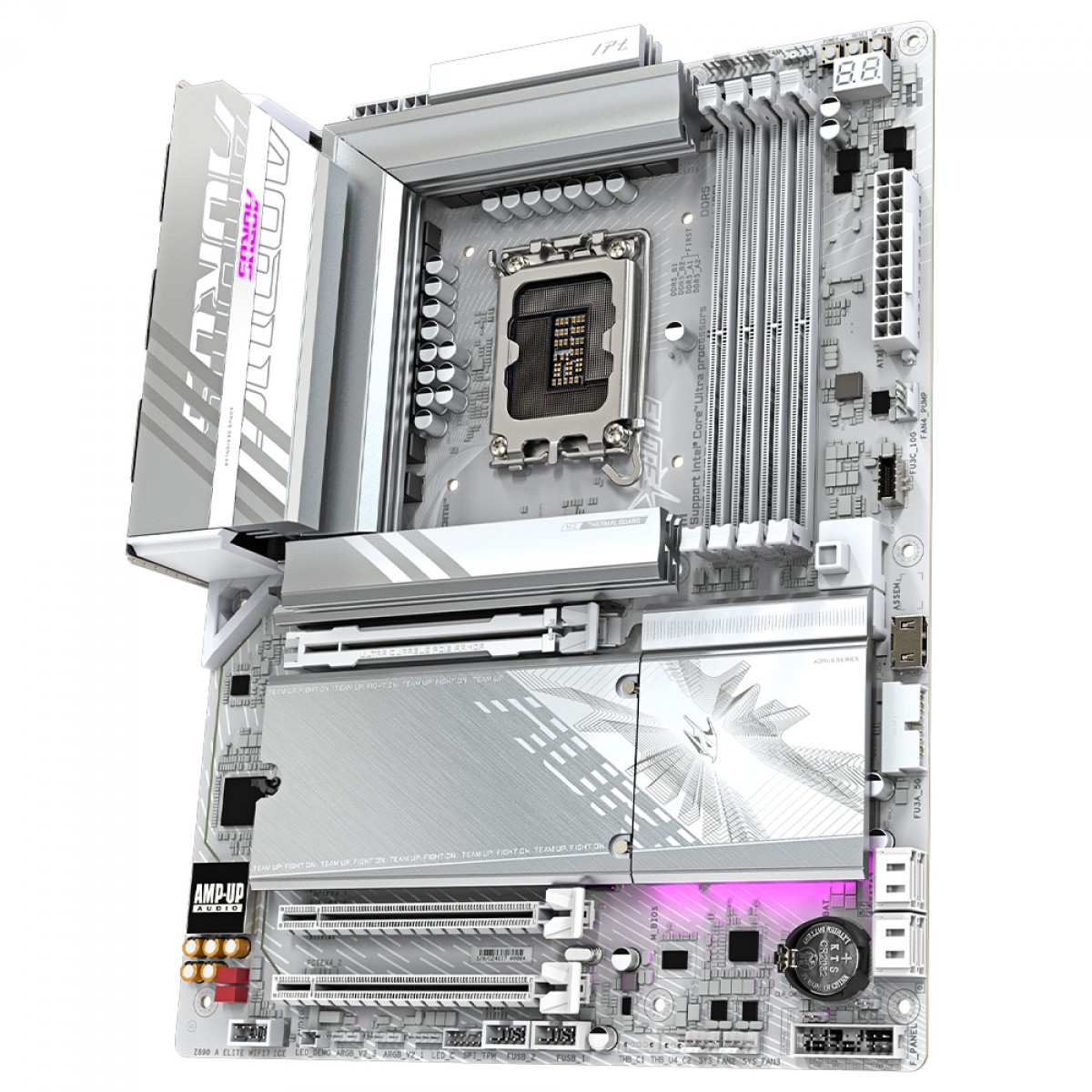 Placa Mãe Gigabyte Z890 Aorus Elite WiFi7 ICE, Chipset Z890, Intel LGA 1851, ATX, DDR5, Branco