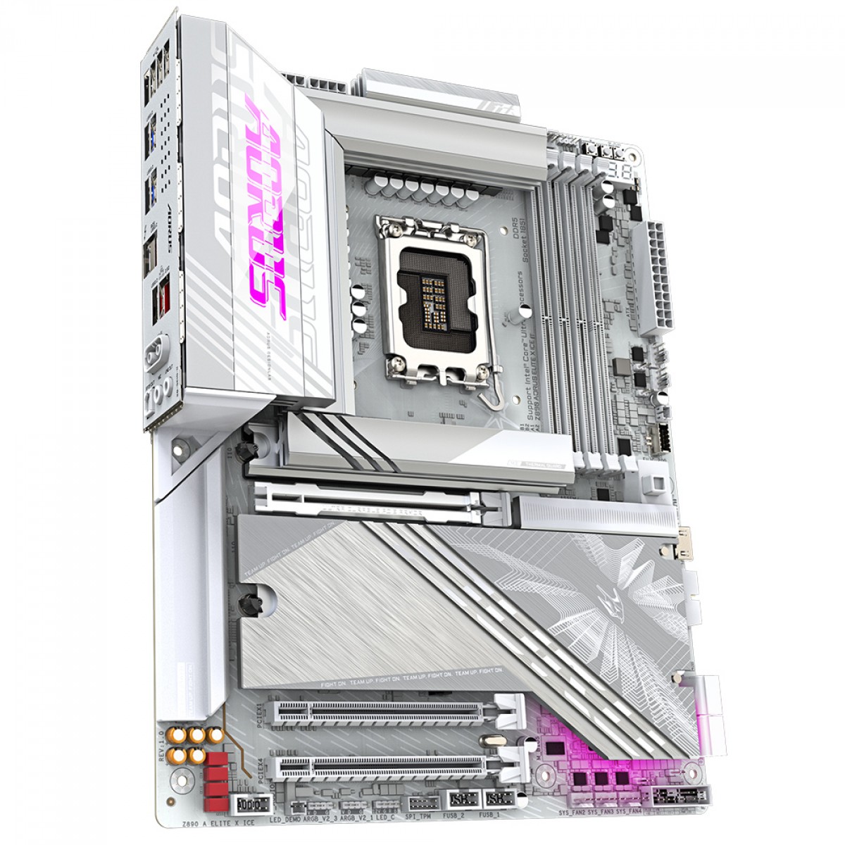 Placa Mãe Gigabyte Z890 AORUS ELITE X ICE, Chipset Z890, Intel LGA 1851, ATX, DDR5, Branco