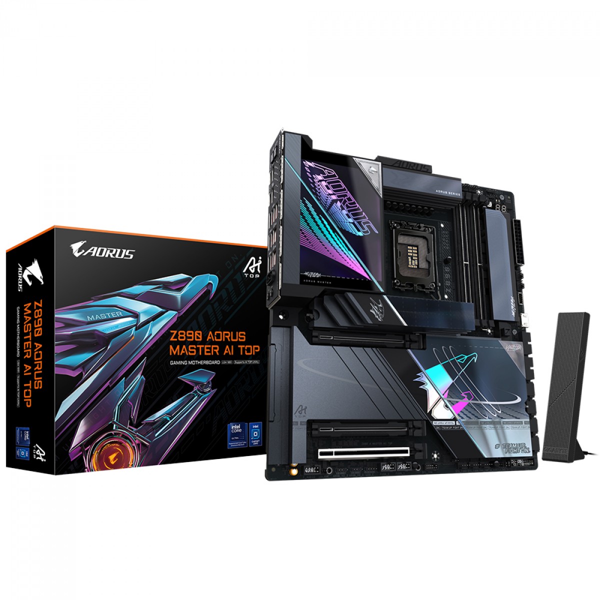 Placa Mãe Gigabyte Z890 Aorus Master AI TOP, WiFi7, Chipset Z890, Intel LGA 1851, EATX, DDR5