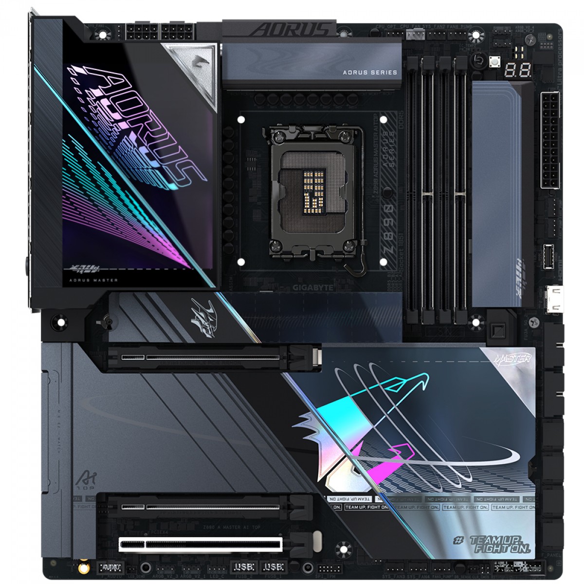 Placa Mãe Gigabyte Z890 Aorus Master AI TOP, WiFi7, Chipset Z890, Intel LGA 1851, EATX, DDR5