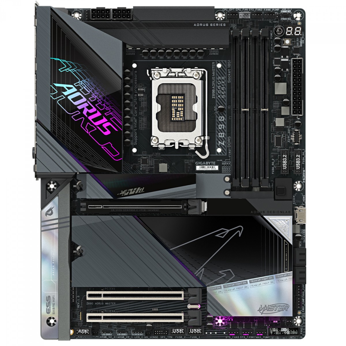 Placa Mãe Gigabyte Z890 AORUS MASTER, Chipset Z890, Intel LGA 1851, ATX, DDR5