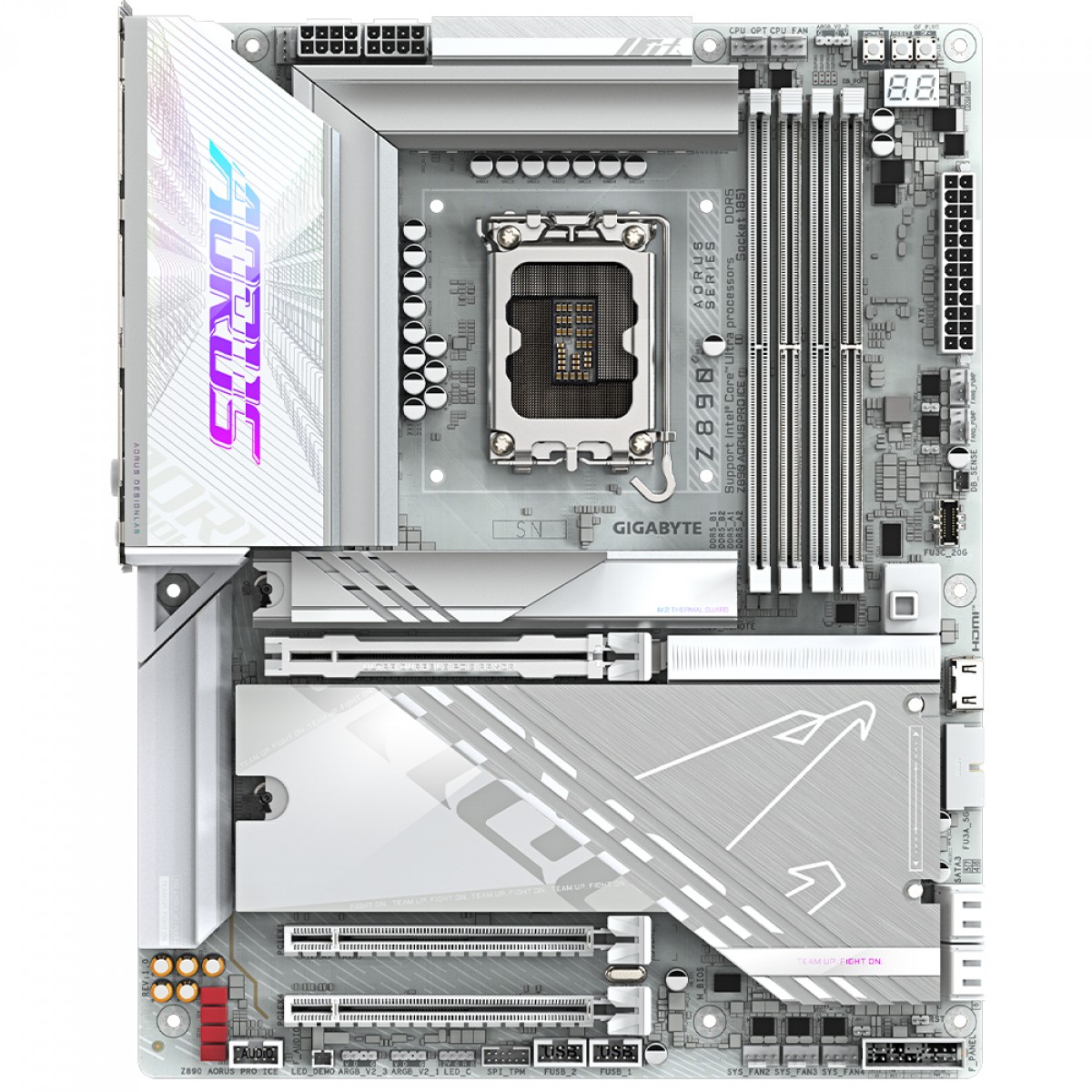 Placa Mãe Gigabyte Z890 AORUS PRO ICE, Chipset Z890, Intel LGA 1851, ATX, DDR5, Branco