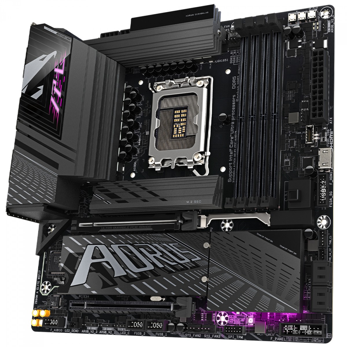 Placa Mãe Gigabyte Z890M Aorus Elite WIFI7, Chipset Z890, Intel LGA 1851, MATX, DDR5