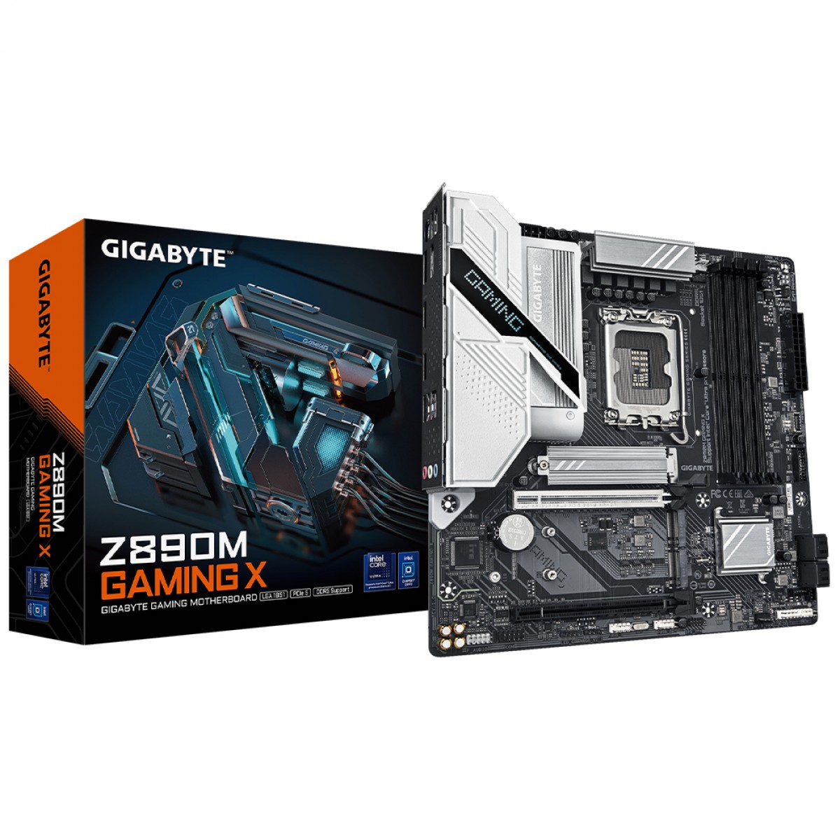 Placa Mãe Gigabyte Z890M Gaming X, Chipset Z890, Intel LGA 1851, MATX, DDR5