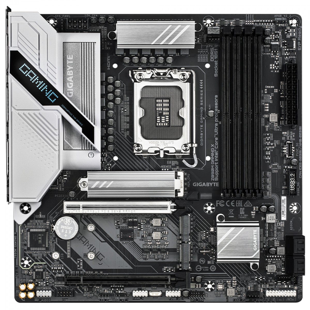 Placa Mãe Gigabyte Z890M Gaming X, Chipset Z890, Intel LGA 1851, MATX, DDR5
