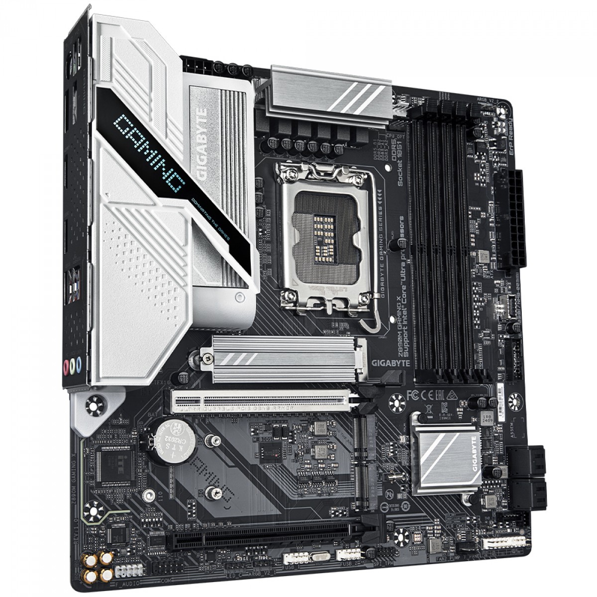 Placa Mãe Gigabyte Z890M Gaming X, Chipset Z890, Intel LGA 1851, MATX, DDR5