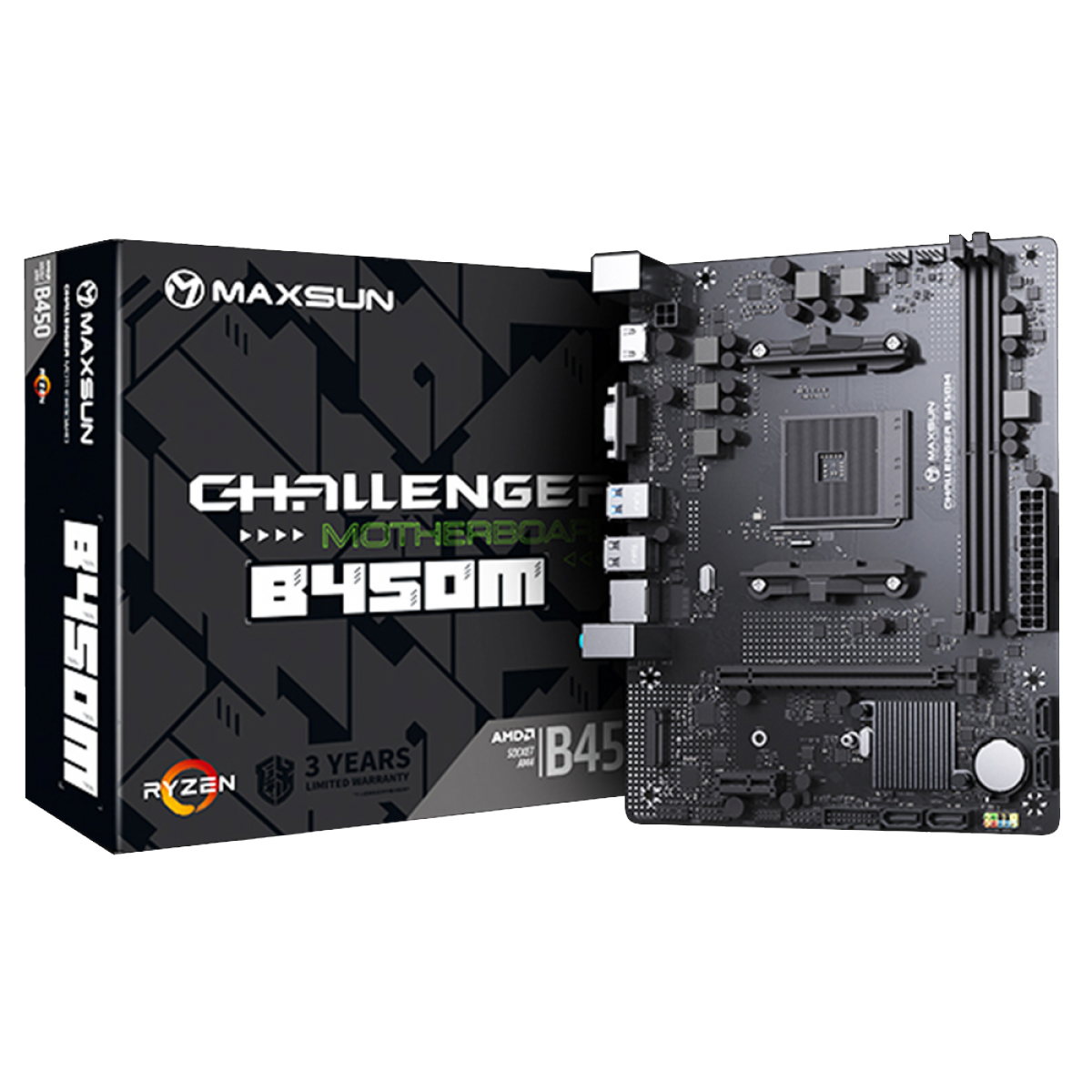 Placa Mãe MAXSUN B450M MS-Challenger, Chipset B450, AMD AM4, mATX, DDR4