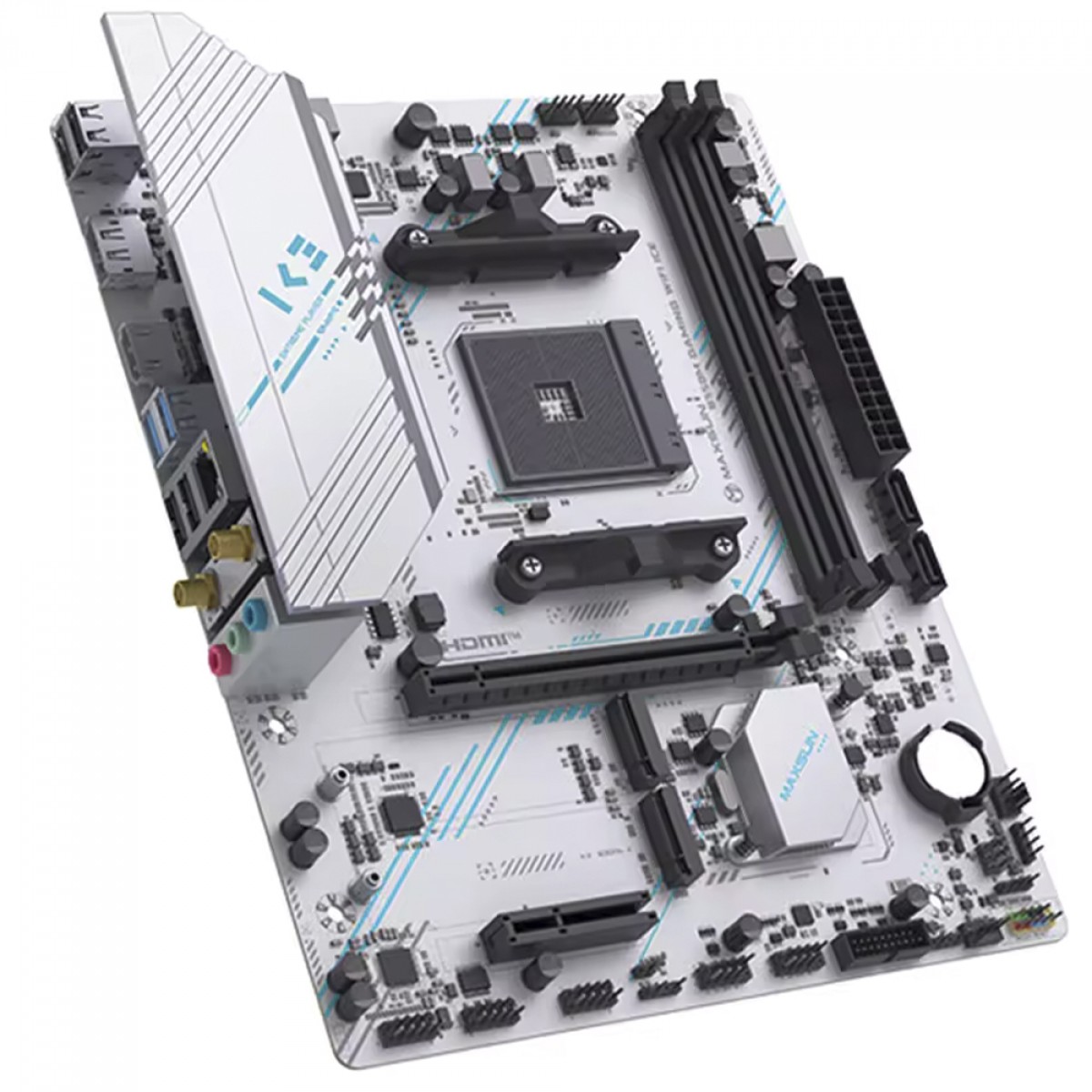 Placa Mãe MAXSUN B550M Gaming WiFi ICE, Chipset B550, AMD AM4, mATX, DDR4