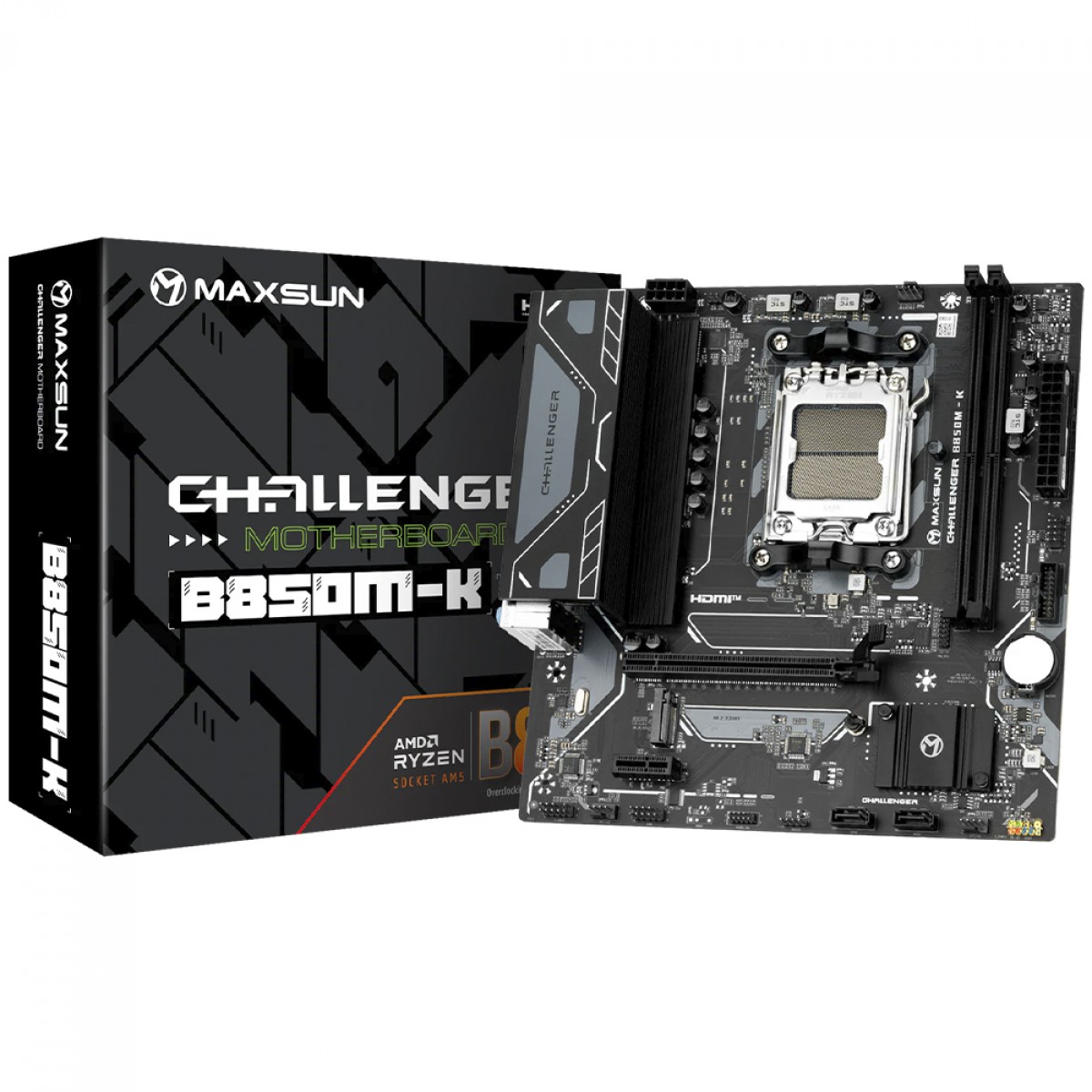 Placa Mãe Maxsun Challenger B850M-K, Chipset B850, AMD AM5, mATX, DDR5