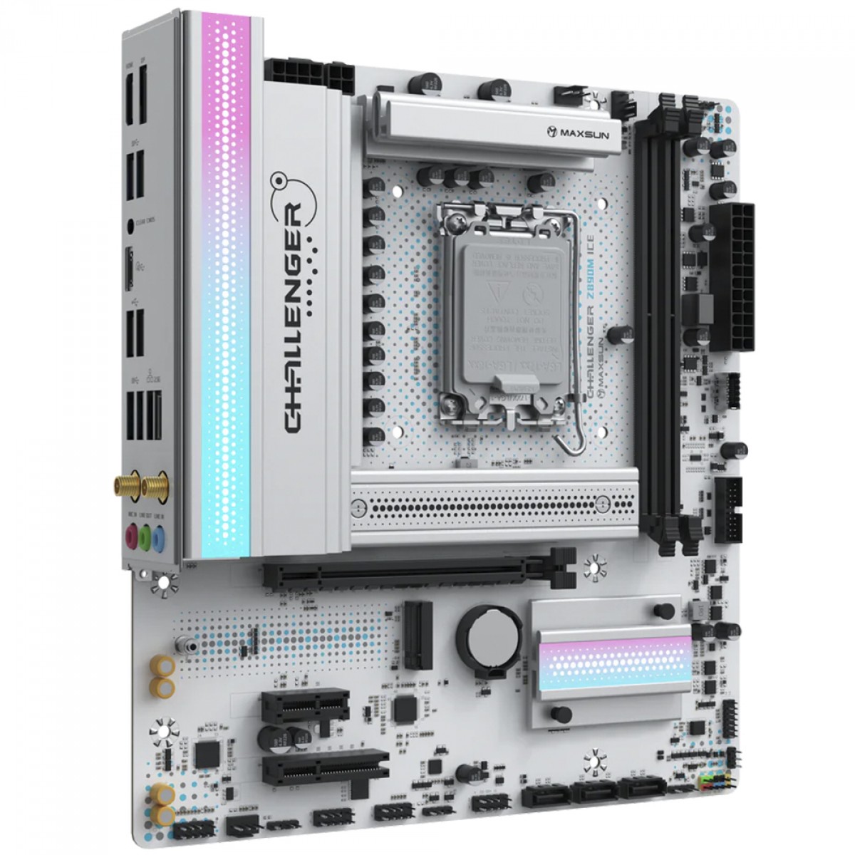Placa Mãe Maxsun Challenger Z890M WiFi ICE, Chipset Z890, Intel LGA 1851, mATX, DDR5