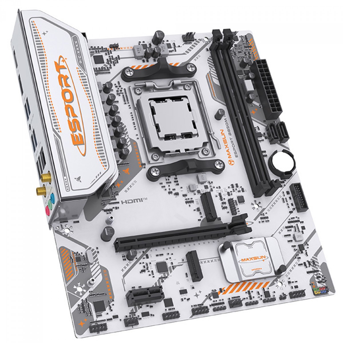 Placa Mãe Maxsun eSport B850M WiFi ICE, Chipset B850, AMD AM5, mATX, DDR5
