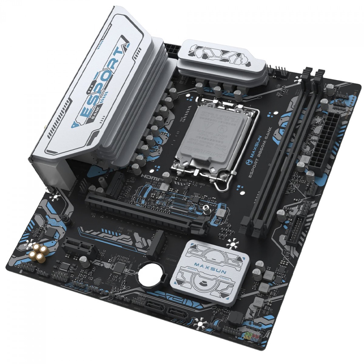 Placa Mãe Maxsun eSport B860M GANK WiFi, Chipset B860, Intel LGA 1851, mATX, DDR5