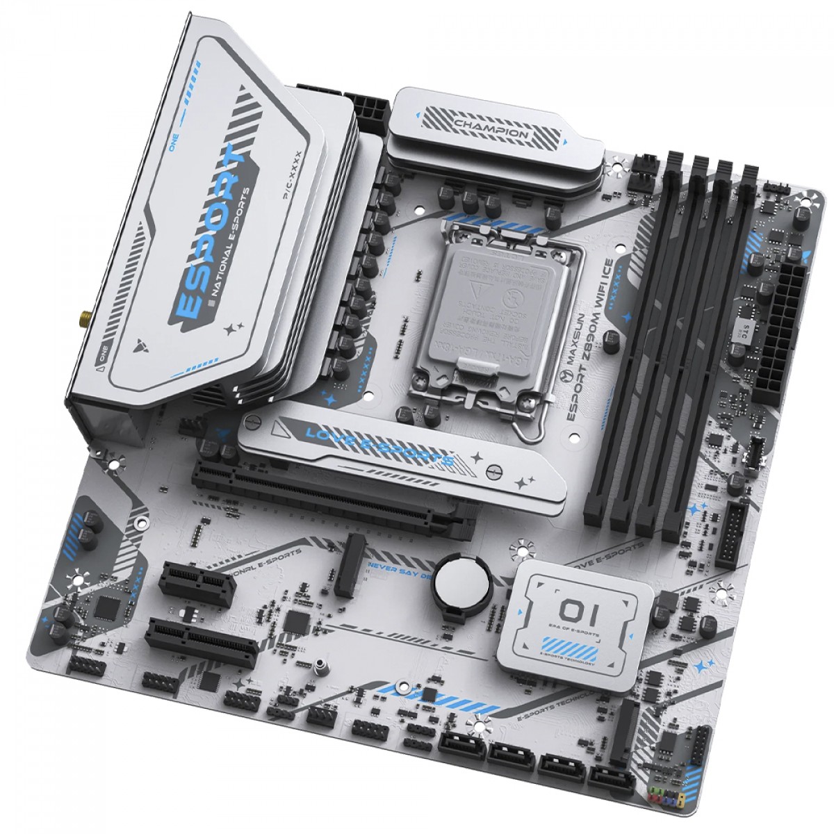 Placa Mãe Maxsun eSport Z890M WiFi ICE, Chipset Z890, Intel LGA 1851, mATX, DDR5