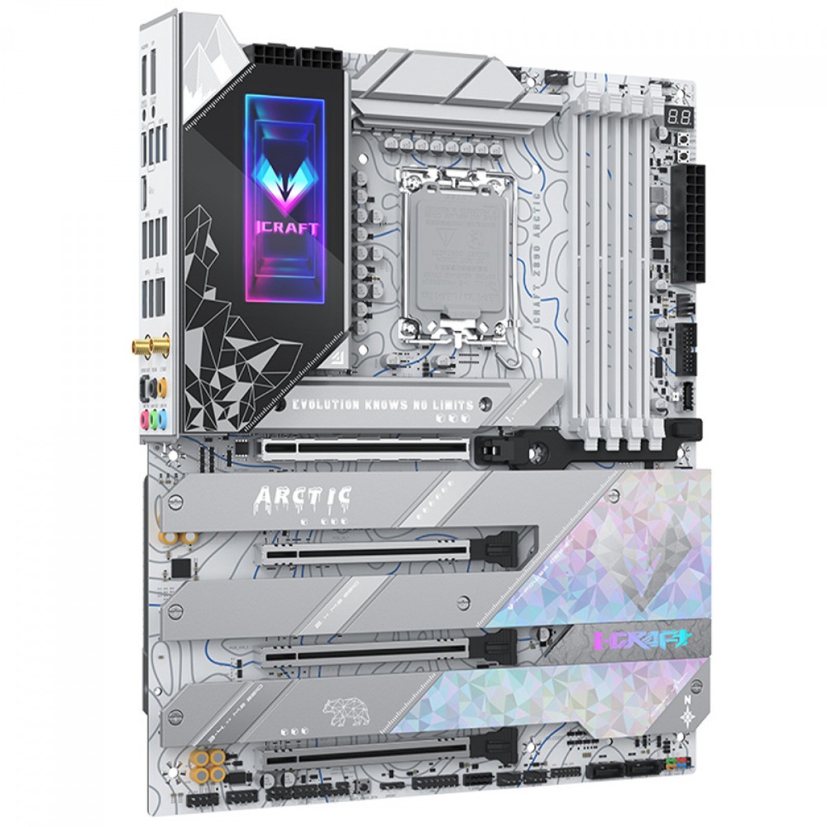 Placa Mãe Maxsun iCraft Z890 Arctic, Chipset Z890, Intel LGA 1851, ATX, DDR5, Branco