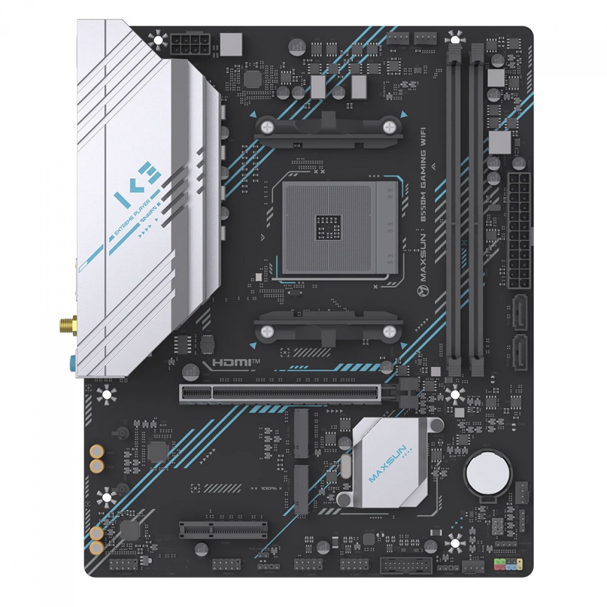 Placa Mãe MAXSUN MS-B550M Gaming WIFI, Chipset B550, AMD AM4, mATX, DDR4