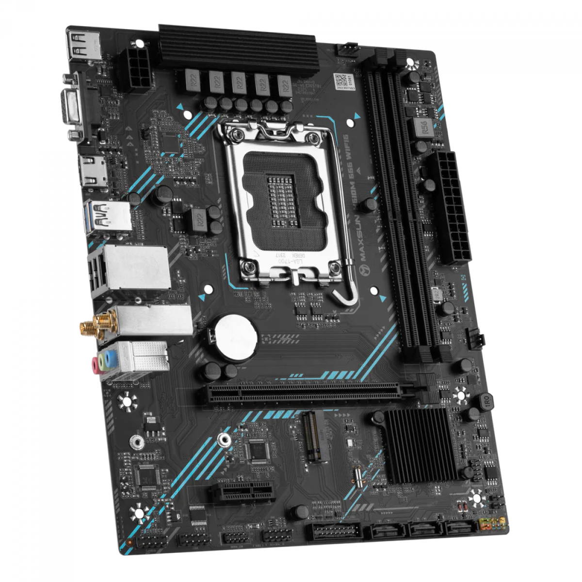 Placa Mãe MAXSUN MS-H610M 666 Wi-Fi6, Chipset H610, Intel LGA 1700, m-ATX, DDR4