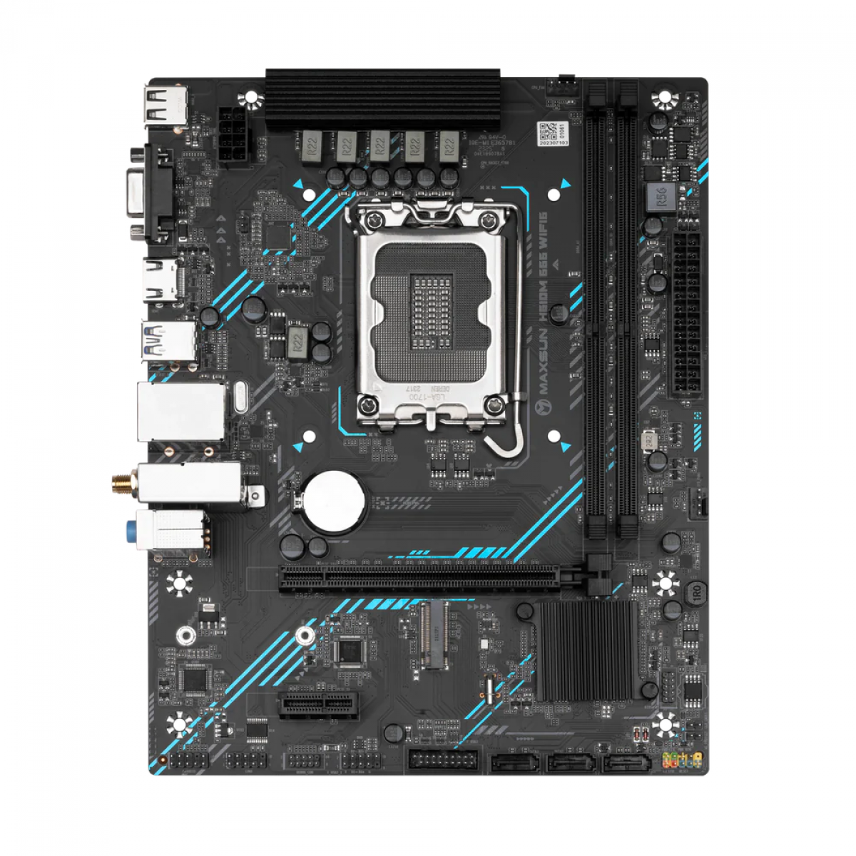 Placa Mãe MAXSUN MS-H610M 666 Wi-Fi6, Chipset H610, Intel LGA 1700, m-ATX, DDR4