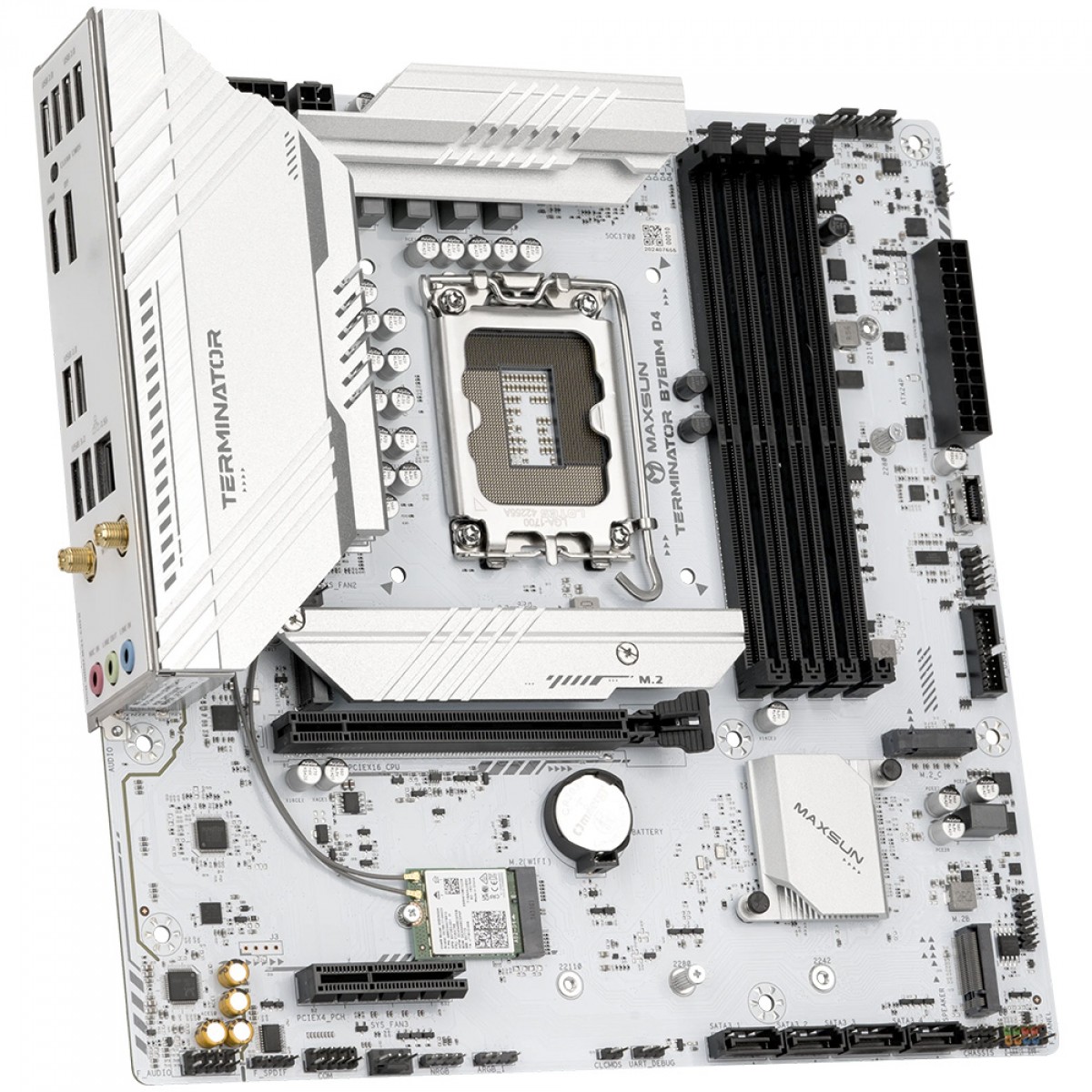 Placa Mãe Maxsun Terminator B760M D4 ICE, Chipset B760, Intel LGA 1700, mATX, DDR4