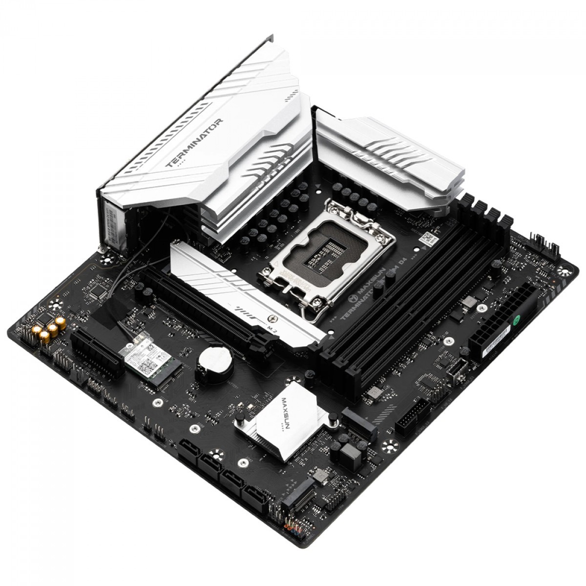 Placa Mãe Maxsun Terminator B760M D4 WiFi 6E V2, Chipset B760, Intel LGA 1700, mATX, DDR4
