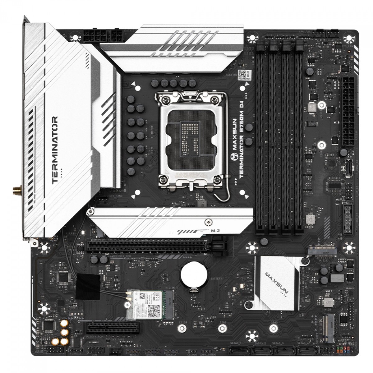 Placa Mãe Maxsun Terminator B760M D4 WiFi V2, Chipset B760, Intel LGA 1700, mATX, DDR4